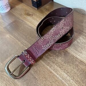 Fossil Brown Studded Leather Belt